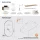 ARISA Double Vanity Unit, 160 cm, in White Ribbed, with 2 LED Mirrors and 2 Black Ceramic Countertop Sinks (42 cm)
