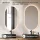 ARISA Double Vanity Unit, 160 cm, in White, with 2 LED Mirrors and 2 Black Ceramic Countertop Sinks, 55 cm