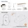 ARISA Double Vanity Unit, 160 cm, in White, with 2 LED Mirrors and 2 Black Ceramic Countertop Sinks, 55 cm