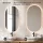 Meuble-lavabo double ARISA 160 cm, noir strié, avec 2 miroirs à LED et 2 vasques en céramique blanche de 42 cm