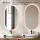 Meuble-lavabo double ARISA 160 cm, noir, avec 2 miroirs à LED et 2 vasques en céramique blanches de 60 cm