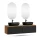 Meuble-lavabo double ARISA 160 cm, noir, avec 2 miroirs à LED et 2 vasques en céramique noires de 60 cm