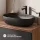 Meuble-lavabo double ARISA 160 cm, noir, avec 2 miroirs à LED et 2 vasques en céramique noires de 60 cm