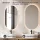 Meuble-lavabo double ARISA 160 cm, noir, avec 2 miroirs à LED et 2 vasques en céramique blanches de 55 cm