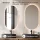 Meuble-lavabo double ARISA 160 cm, noir, avec 2 miroirs à LED et 2 vasques en céramique noires de 55 cm