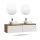 ARISA Double Vanity Unit, 160 cm, in White Ribbed, with 2 NOVA 60 cm LED Mirrors and 2 White Ceramic Countertop Sinks, 42 cm