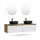 ARISA Double Vanity Unit, 160 cm, in White, with 2 NOVA 60 cm LED Mirrors and 2 Black 42 cm Ceramic Countertop Sinks