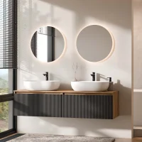 Mobile lavabo doppio ARISA da 160 cm in nero zigrinato...