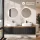 ARISA Double Vanity Unit, 160 cm, in Black Ribbed, with 2 NOVA 60 cm LED Mirrors and 2 White Ceramic Countertop Sinks, 55 cm