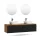 ARISA Double Vanity Unit, 160 cm, in Black Ribbed, with 2 NOVA 60 cm LED Mirrors and 2 White Ceramic Countertop Sinks, 42 cm