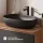 Mueble de lavabo doble ARISA de 160 cm en negro con 2 espejos LED NOVA de 60 cm y 2 lavabos sobre encimera de cerámica negros de 60 cm