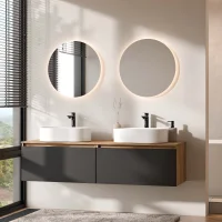Mueble de lavabo doble ARISA de 160 cm en color negro con...