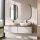 ARISA Double Vanity Unit, 160 cm, in White Ribbed, with 2 GLORA LED Mirrors and 2 White Ceramic Countertop Sinks, 60 cm