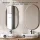 ARISA Double Vanity Unit, 160 cm, in White Ribbed, with 2 GLORA LED Mirrors and 2 White Ceramic Countertop Sinks, 60 cm
