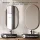 ARISA Double Vanity Unit, 160 cm, in White Ribbed, with 2 GLORA LED Mirrors and 2 Black Ceramic Countertop Sinks, 60 cm