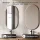 ARISA Double Vanity Unit, 160 cm, in White Ribbed, with 2 GLORA LED Mirrors and 2 Black Ceramic Countertop Sinks, 55 cm