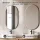 ARISA Double Vanity Unit, 160 cm, in White Ribbed, with 2 GLORA LED Mirrors and 2 White Ceramic Countertop Sinks, 55 cm