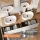 ARISA Double Vanity Unit, 160 cm, in White Ribbed, with 2 GLORA LED Mirrors and 2 White Ceramic Countertop Sinks, 55 cm