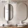 ARISA Double Vanity Unit, 160 cm, in White Ribbed, with 2 GLORA LED Mirrors and 2 White Ceramic Countertop Sinks, 42 cm