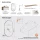 ARISA Double Vanity Unit, 160 cm, in White Ribbed, with 2 GLORA LED Mirrors and 2 White Ceramic Countertop Sinks, 42 cm