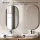 ARISA Double Vanity Unit, 160 cm, in Black Ribbed, with 2 GLORA LED Mirrors and 2 White Ceramic Countertop Sinks, 60 cm