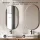 ARISA Double Vanity Unit, 160 cm, in Black Ribbed, with 2 GLORA LED Mirrors and 2 White Ceramic Countertop Sinks, 55 cm