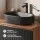 ARISA Double Vanity Unit, 160 cm, in Black Ribbed, with 2 GLORA LED Mirrors and 2 Black Ceramic Countertop Sinks, 55 cm