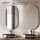 ARISA Double Vanity Unit, 160 cm, in Black Ribbed, with 2 GLORA LED Mirrors and 2 Black Ceramic Countertop Sinks, 42 cm