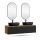 Meuble-lavabo double ARISA 160 cm, noir, avec 2 miroirs à LED GLORA et 2 vasques en céramique noires de 60 cm