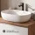 Mobile lavabo doppio ARISA da 160 cm in bianco con 2 specchi LED VELUNA da 60 cm e 2 lavabi da appoggio in ceramica bianca da 60 cm