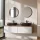 ARISA Double Vanity Unit, 160 cm, in White, with 2 VELUNA 60 cm LED Mirrors and 2 Black 60 cm Ceramic Countertop Sinks