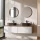 ARISA Double Vanity Unit, 160 cm, in White, with 2 VELUNA 60 cm LED Mirrors and 2 Black 55 cm Ceramic Countertop Sinks