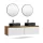 ARISA Double Vanity Unit, 160 cm, in White, with 2 VELUNA 60 cm LED Mirrors and 2 Black 55 cm Ceramic Countertop Sinks