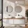 ARISA Double Vanity Unit, 160 cm, in White Ribbed, with 2 VELUNA 60 cm LED Mirrors and 2 White Ceramic Countertop Sinks, 60 cm