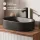 ARISA Double Vanity Unit, 160 cm, in White Ribbed, with 2 VELUNA 60 cm LED Mirrors and 2 Black Ceramic Countertop Sinks, 55 cm