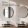 Meuble-lavabo double ARISA 160 cm, blanc strié, avec 2 miroirs LED VELUNA 60 cm et 2 vasques en céramique noires à poser de 42 cm