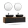 Meuble-lavabo double ARISA 160 cm, noir, avec 2 miroirs à LED VELUNA 60 cm et 2 vasques en céramique noires à poser 60 cm