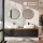 ARISA Double Vanity Unit, 160 cm, in Black, with 2 VELUNA 60 cm LED Mirrors and 2 White Ceramic Countertop Sinks, 55 cm