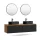 Meuble-lavabo double ARISA 160 cm, noir, avec 2 miroirs à LED VELUNA 60 cm et 2 vasques en céramique noires à poser 55 cm