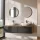 ARISA Double Vanity Unit, 160 cm, in Black, with 2 VELUNA 60 cm LED Mirrors and 2 White Ceramic Countertop Sinks, 42 cm