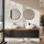 ARISA Double Vanity Unit, 160 cm, in Black, with 2 VELUNA 60 cm LED Mirrors and 2 White Ceramic Countertop Sinks, 42 cm