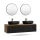 ARISA Double Vanity Unit, 160 cm, in Black Ribbed, with 2 VELUNA 60 cm LED Mirrors and 2 Black Ceramic Countertop Sinks, 60 cm