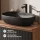 ARISA Double Vanity Unit, 160 cm, in Black Ribbed, with 2 VELUNA 60 cm LED Mirrors and 2 Black Ceramic Countertop Sinks, 60 cm