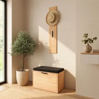 Banc à chaussures ELYO 60 cm avec assise en...