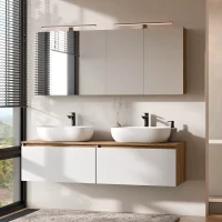 Meuble-lavabo double ARISA 160 cm avec 2 armoires de...
