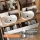 Conjunto de lavabo doble ARISA de 160 cm en color blanco, con 2 armarios con espejo LED ARIA de 80 cm y 2 lavabos sobre encimera de cerámica blanca de 60 cm