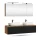 ARISA Double Vanity Unit, 160 cm, in Black Ribbed, with 2 ARIA 80 cm LED Mirror Cabinets and 2 white 60 cm ceramic countertop sinks