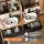ARISA Double Vanity Unit, 160 cm, in Black Ribbed, with 2 ARIA 80 cm LED Mirror Cabinets and 2 white 55 cm ceramic countertop sinks