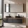 ARISA Double Vanity Unit, 160 cm, in Black, with 2 ARIA 80 cm LED Mirror Cabinets and 2 Black 42 cm Ceramic Countertop Sinks