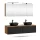 ARISA Double Vanity Unit, 160 cm, in Black, with 2 ARIA 80 cm LED Mirror Cabinets and 2 Black 42 cm Ceramic Countertop Sinks